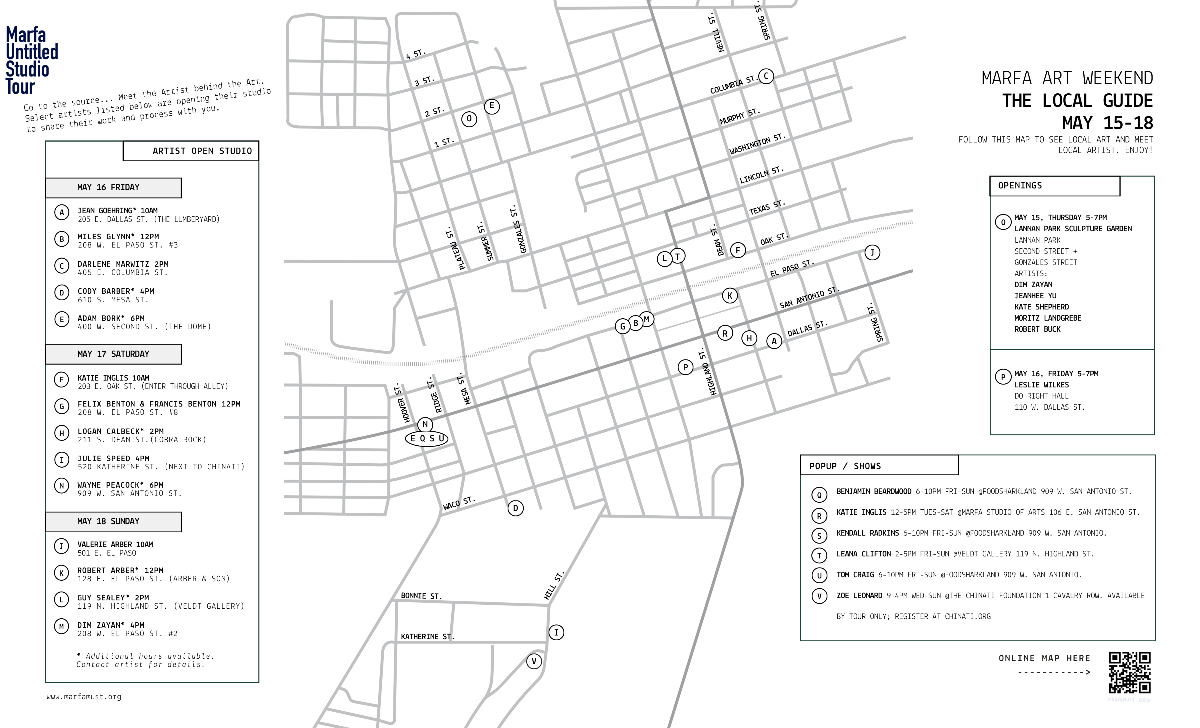 MarfaMUST Spring 2025 Open Studios + Pop-Up Map